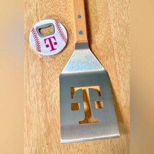 T-Mobile Stainless Steel Wood Handle Grill BBQ Bottle Opener New
